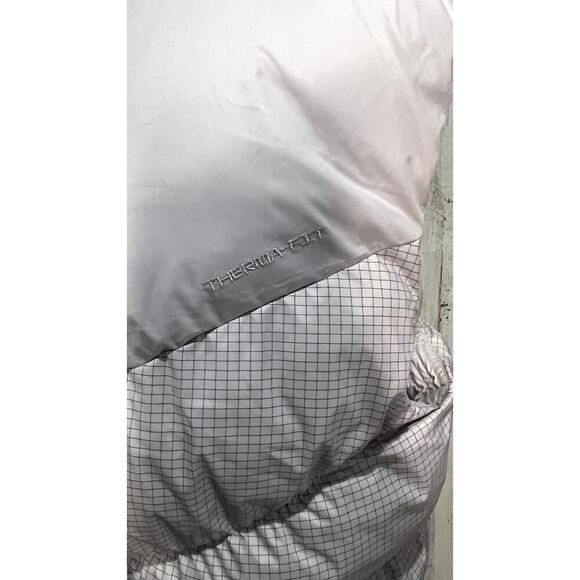 NWT Nike Women's Small Gray/Lavender Therma-Fit Loose Long Wind Puffer Vest - Picture 9 of 11